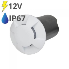 V-tac LED talajlámpa 4 nyílással (1W/10lm) hideg fehér IP67, fehér - 12V! kültéri világítás