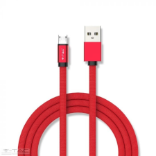 V-tac Micro USB szövet kábel 1m piros 2,4A Rubin széria - 8497 mobiltelefon kellék