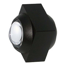 V-TAC Oldalfali dekor lámpatest - fekete (2W) természetes fehér kültéri világítás