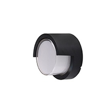 V-tac Oldalfali dekor lámpatest - fekete - kör (7W/400Lumen) meleg fehér kültéri világítás