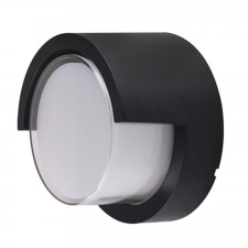 V-tac Oldalfali Kör alakú dekor lámpatest - fekete 12W természetes fehér IP65 kültéri világítás