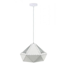 V-tac Pastel Diamond modern csillár (E27)- 1 égős- világos pasztell fehér prizmával világítás