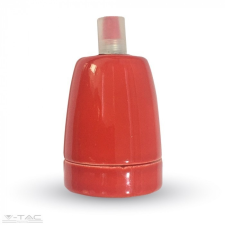 V-tac Porcelán E27 foglalat piros - 3799 világítás