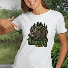  Vadász női póló - Vaddisznó mintával női póló