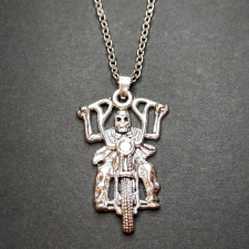  Vagány motoros medál lánccal, ezüst színű nyaklánc