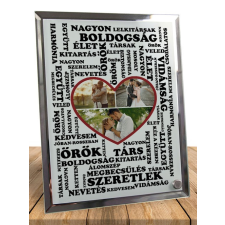 Valentin napi ajándék - Fényképes fotóüveg szavakkal grafika, keretezett kép