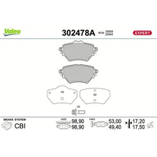 Valeo fékbetétkészlet, tárcsafék 302478A autóalkatrész