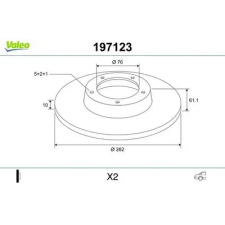 Valeo féktárcsa 197123 autóalkatrész