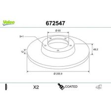 Valeo féktárcsa 672547 autóalkatrész
