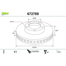 Valeo féktárcsa 672769 autóalkatrész