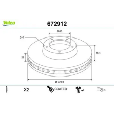 Valeo féktárcsa 672912 autóalkatrész