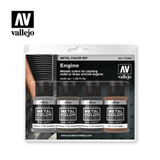 Vallejo Engine Metal Color festék készlet 4x 32ml makett