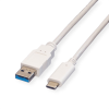 Value 11.99.9011-10 USB-A apa - USB-C apa 3.2 Adat és töltőkábel - Fehér (1m) (11.99.9011)