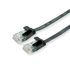 Value Kábel UTP CAT6a lapos kivitel 3m, fekete kábel és adapter