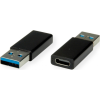 Value OEM USB-A 3.2 Gen1 -> USB-C 3.2 Gen1 M/F adapter fekete (12.99.2998)