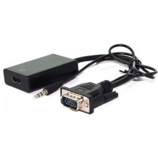 Valueline VGA/D-Sub + Jack HDMI Átalakító Fekete 15cm 12.99.3117-10 audió/videó kellék, kábel és adapter