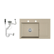  Vancouver V80-52B Gránit mosogató + dugóemelő (bézs) mosogatótálca