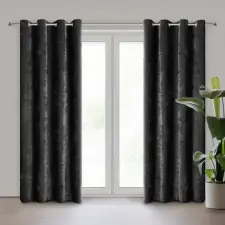  Vani zsenília sötétítő függöny Fekete 140x250 cm lakástextília