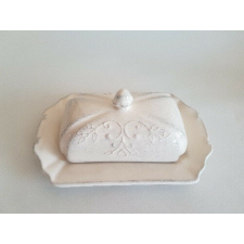 Vanilia Kerámia Romantikus csipkés vajtartó,natur,fodros:22x15x9cm,kerámia,kézzel festett papírárú, csomagoló és tárolóeszköz