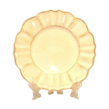 Vanilia Kerámia Romantikus lapostányér natúr,kerámia,kézzel festett-dia28,5x1,8cm tányér és evőeszköz