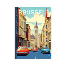  Városos keményfedeles notesz - A5 96 lapos vonalas - BRUSSELS füzet