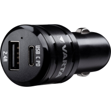 Varta Autós USB-A + USB-C töltő 5.4A Fekete mobiltelefon kellék