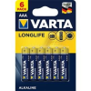 Varta Longlife AAA (LR03) alkáli mikro ceruza elem 6db/bliszter (4103101416)