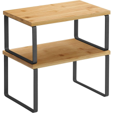 Vasagle Bambusz polc, 2 db, fekete (KCS02NB) bútor