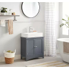  VASAGLE BBC001G01 Fürdőszobai szekrény, mosdó alá 60 x 30 x 60 cm, szürke