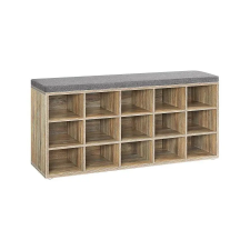 Vasagle Cipőtartó pad, cipőpolc ülőfelülettel, 30×105×48 cm, türkizbarna–szürke bútor