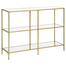 Vasagle Edzett üveg konzolasztal, lerakóasztal 3 polccal, arany | VASAGLE bútor