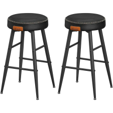 Vasagle EKHO bárszékek 2db-os készlet, Konyhai székek, Fekete bútor