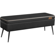 Vasagle EKHO Tárolópad, ülőpad, szintetikus bőr varrással 40x120x45 cm, fekete bútor