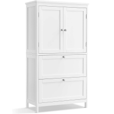 Vasagle Fürdőszoba szekrény, VASAGLE, 2 fiókkal és 2 ajtóval, fehér BBC551P31 fürdőszoba bútor