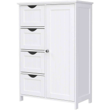Vasagle Fürdőszobai padlószekrény 55 x 30 x 81 cm, fehér fürdőszoba bútor