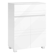 Vasagle Fürdőszobai szekrény, dupla ajtós fiókos szekrény, fehér | VASAGLE fürdőszoba bútor