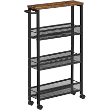 Vasagle Kerekes tálalókocsi, zsúrkocsi, rusztikus barna | VASAGLE bútor