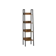 Vasagle keskeny könyvespolc (140 cm), helytakarékos állópolc, barna bútor