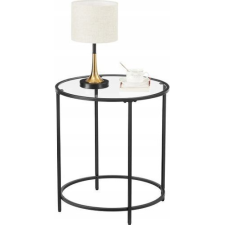 Vasagle Kis Dohányzóasztal, Üvegasztal 50 x 55 cm, Fekete (LGT020B01 XXX) bútor