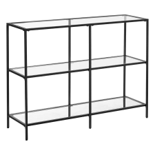 Vasagle Moden konzolasztal, üvegpolccal, fekete bútor
