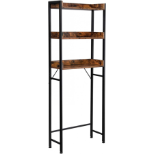 Vasagle Mosógép feletti tárolószekrény, fürdőszoba szekrény, rusztikus barna 63x25x165cm fürdőszoba bútor