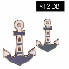  Vasmacska fa dekoráció kék-fehér színvilágban - 12 darabos - 4x3 cm dekorációs kellék