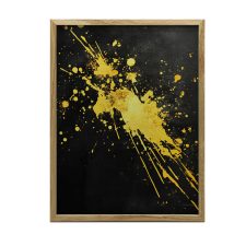 VÁSZFESTÉS ARANY SZIKRÁHOZ FEKETE ALAPRA 70x100 CM grafika, keretezett kép