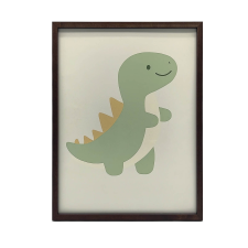 VÁSZFESTMÉNY EGY MOSOLYGÓ DINOSZAURUS FALÁRA 50x70 KERET NÉLKÜL grafika, keretezett kép
