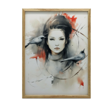 VÁSZON FESTÉS CSEND TÁNCOS PORTRÉBEN KERET NÉLKÜL 50x70 CM PREMIUM VÁSZON grafika, keretezett kép