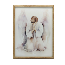  VÁSZON FESTMÉNY ANGYAL IMÁJA KERET NÉLKÜL PREMIUM VÁSZON 50x70 CM grafika, keretezett kép