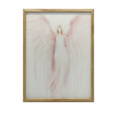 VÁSZON FESTMÉNY ANGYAL SZÉPSÉG RÓZSASZÍN SZÍN KERET NÉLKÜL 50x70 CM grafika, keretezett kép