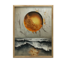 VÁSZON FESTMÉNY ARANY HORIZONT KERET NÉLKÜL PREMIUM VÁSZON 30x40 CM grafika, keretezett kép