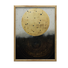 VÁSZON FESTMÉNY ARANY KOZMIKUS KÖR KERET NÉLKÜL 50x70 CM PREMIUM grafika, keretezett kép