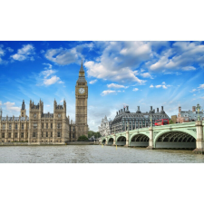  Vászon festmény, MEDIA, London Big Ben, 105 x 70 cm grafika, keretezett kép